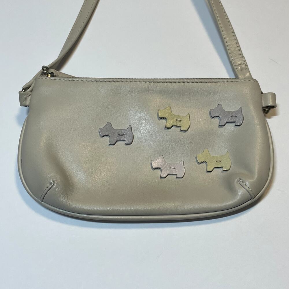 Radley London Cream Leather Wristlet Mini Bag Vintage Y2K Dog Classic - Picture 13 of 14